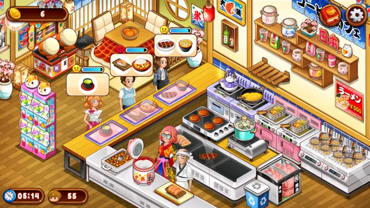 Schermata di Cafe Panic: Cooking games durante la preparazione di un ordine