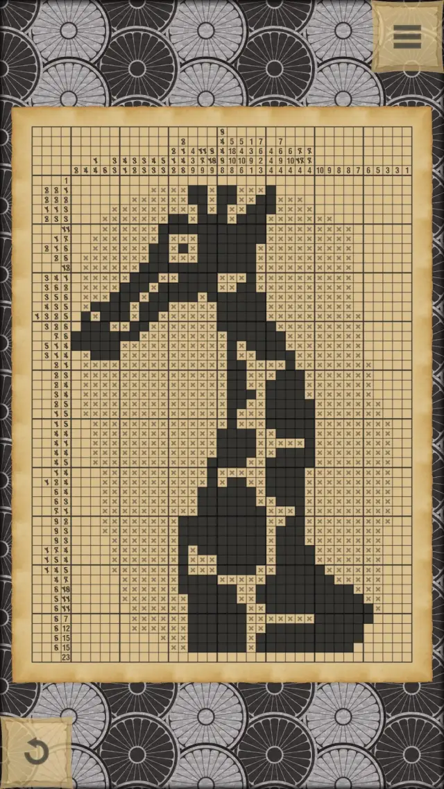 Griglia di gioco in Nonograms CrossMe
